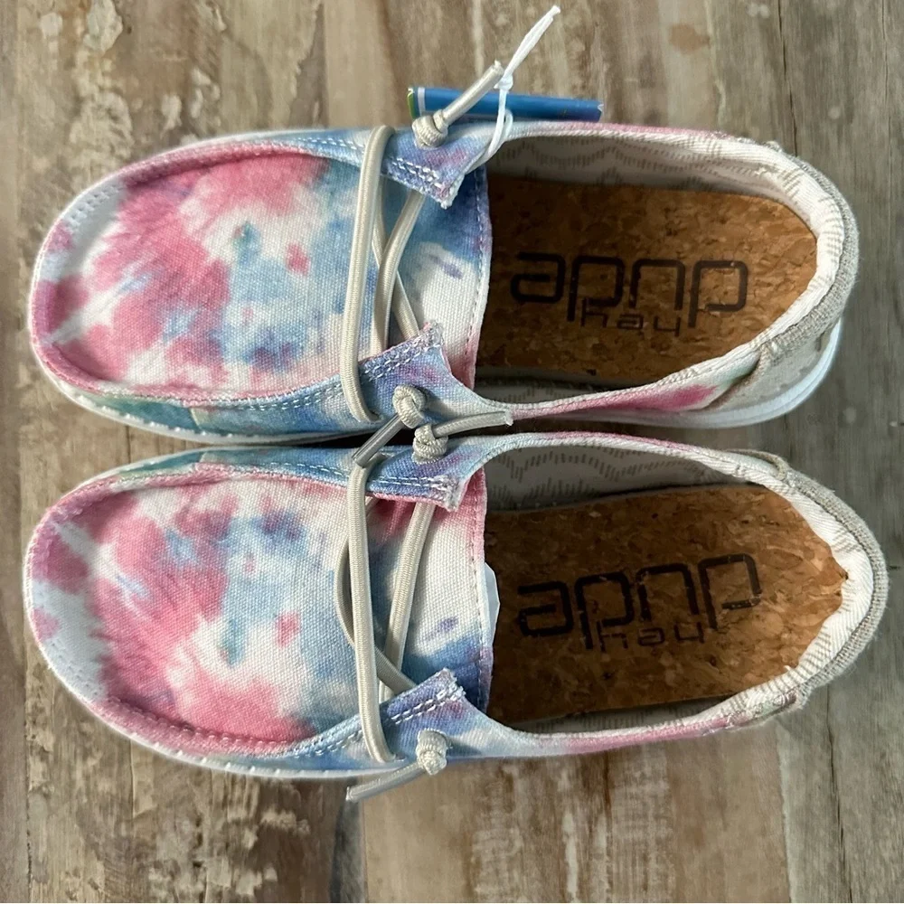 Hey Dude Kids Shoes Wendy Youth Tie Dye Shoes SZ K12 Pastel Casual NWT
